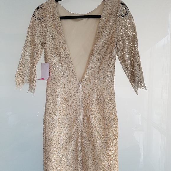 NWT Paper dolls sequin crochet pencil dress - Picture 4 of 7